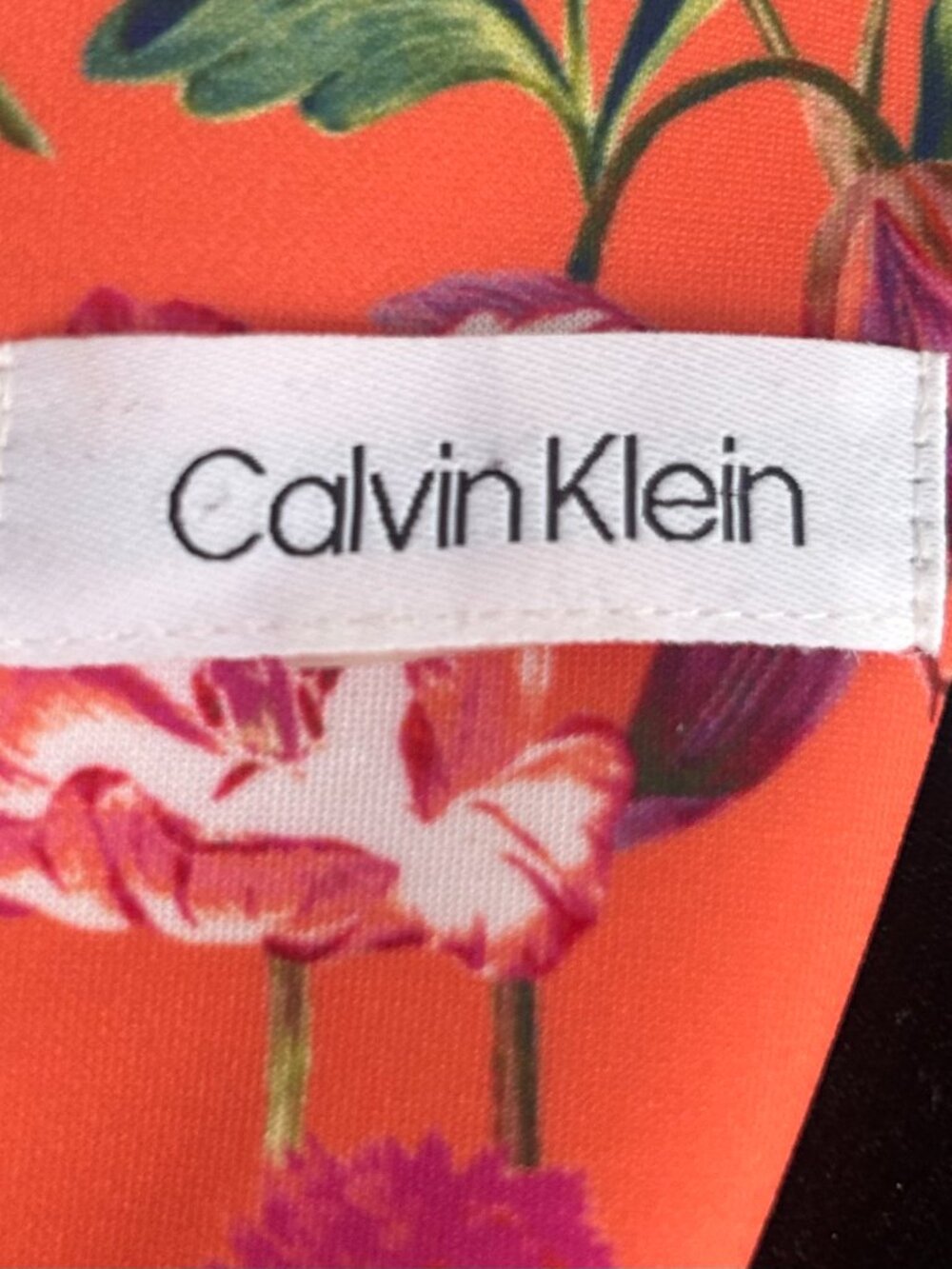 Calvin Klein Coral Floral Scuba Sleeveless V-Neck Midi Sheath Dress 8 - Picture 5 of 9